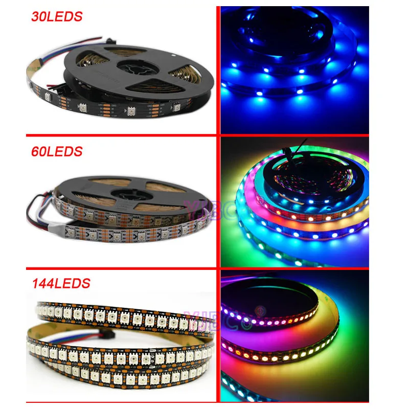 Светодиодная лента WS2815 1 м/2 м/3 м/5 м WS2812B WS2813 обновленная с двойным сигналом