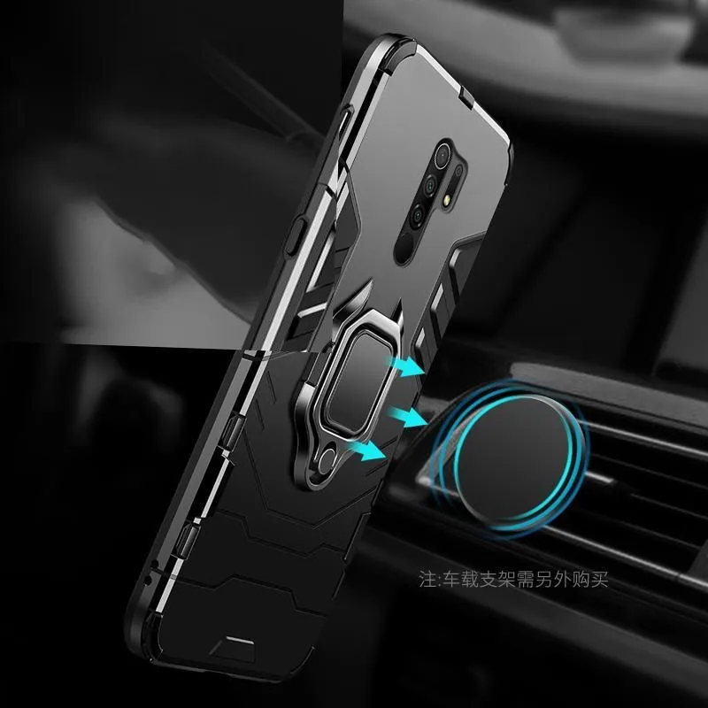 

Xiaomi Redmi 9 Shockproof Armor Case for Redmi 9 Ring Stand Silicone Back Cover for Xiaomi Redmi Note 9 Pro Max 9S 8 Pro 8 8A 8T