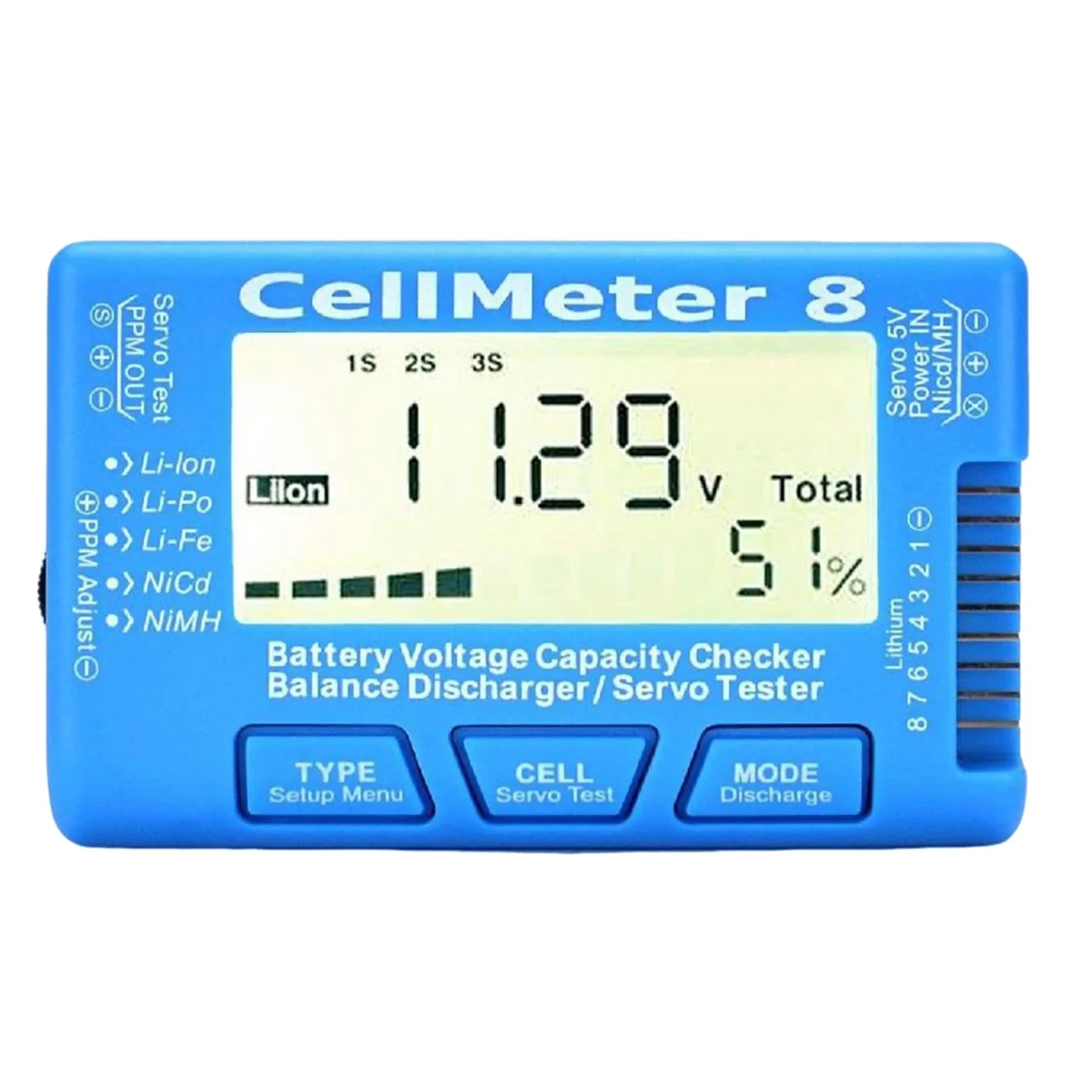 Измеритель емкости аккумулятора RC CellMeter8 1S-8S для LiPo Li-Lon NiMH Meter |