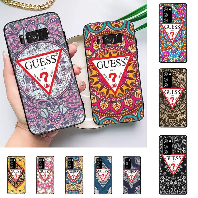 

Brand Guess Colorful Boho Mandala flowers Phone Case For Samsung Galaxy Note10Pro Note20ultra note20 note10lite M30S