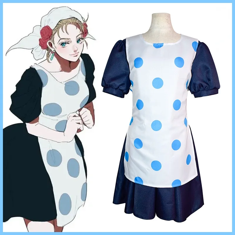 

new Anime JoJo's Bizarre Adventure 2 Suzi Q Cosplay Costume Dress Outfit Halloween Maid Costume Female Cosplay Accessories