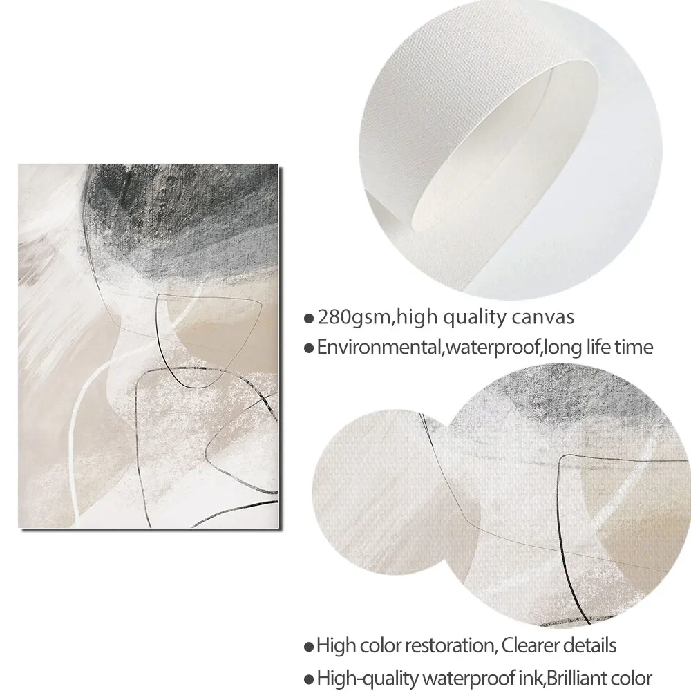 Акварельные бежевые Черные Серые картины на холсте абстрактные постеры и принты