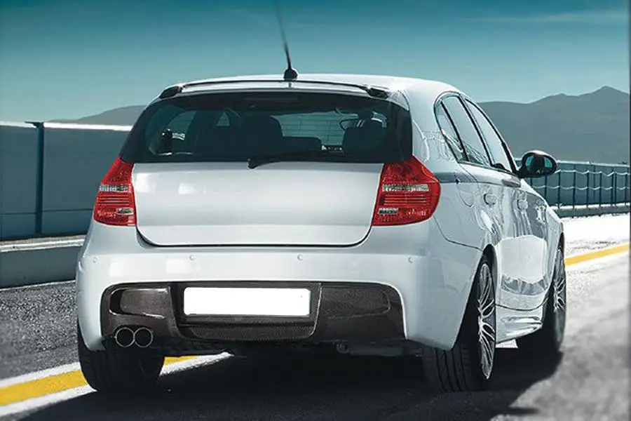 Фото Для BMW E87 Mtech M Package: задний диффузор-спойлер из карбона (2007-2010) №3