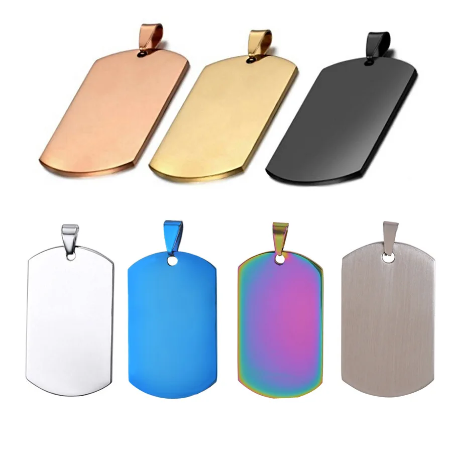 

10Pcs/lot Stainless Steel Military Army Stamping Blanks Dog Tags Metal Military Plates Blank Army Charm Pendant Jewelry