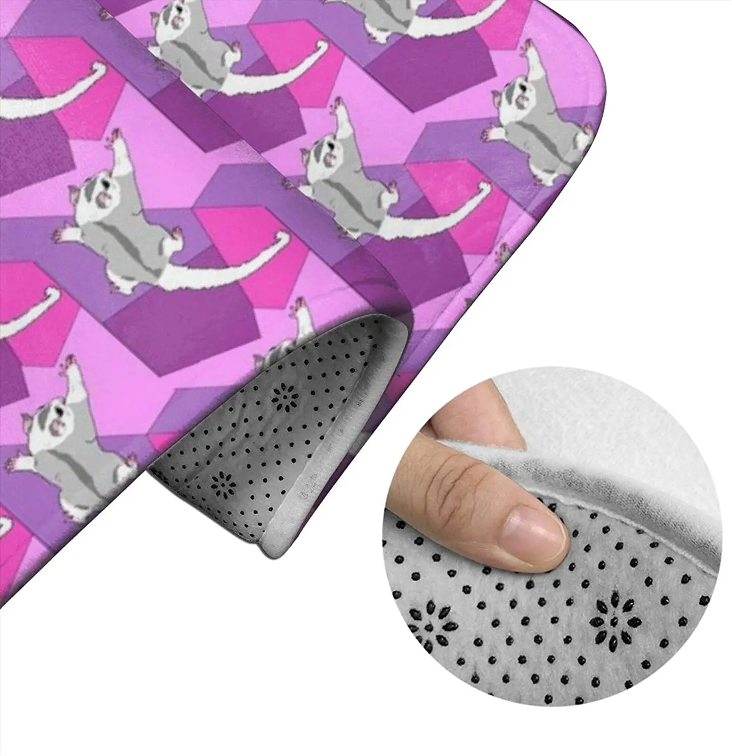 

Sugar Glider Pink Purple Bathroom Mat Sets 3 Piece Set Rugs Memory Foam Mat Set Toilet Seat Cover Bath Mat lid Cover
