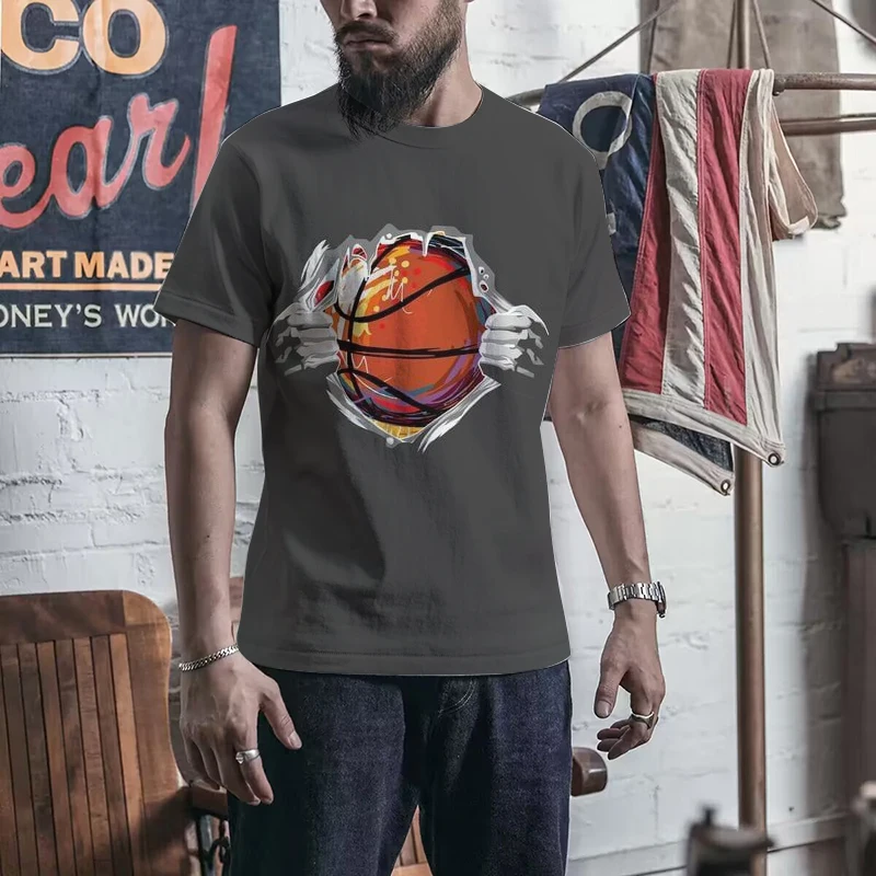 Футболка баскетбольная мужская с круглым вырезом и коротким рукавом