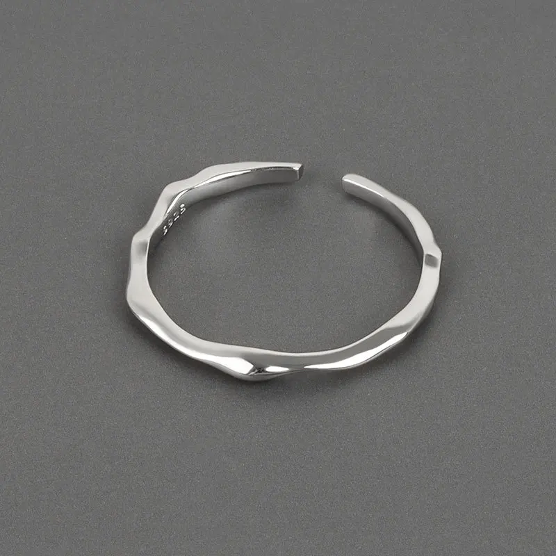 

Серебряные минималистичные нестандартные узкие кольца для женщин, регулируемые модные простые украшения ручной работы