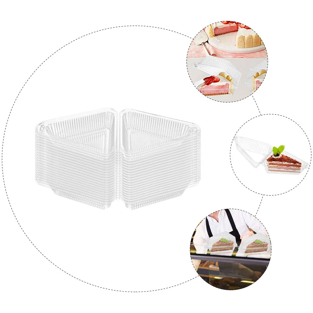 

Triangular Cake Box Storage Container Go Containers Lids Slice Plastic Disposable Cheese Stand