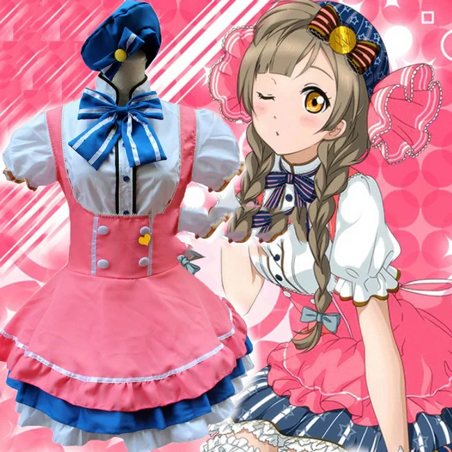 Аниме Lovelive love live Косплей из 9 человек конфетная горничная униформа Tojo/ Umi/ Eli/