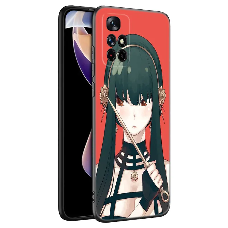 Черный силиконовый чехол для телефона Spy X Family Anime Xiaomi Redmi Note 10 11 11S 12 13 Pro 4G Plus 11T 5G 10S
