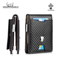indispensable money clip metal mans wallet 2022 luxury coin purse cardholder carbon fiber skin pu leather business card holder