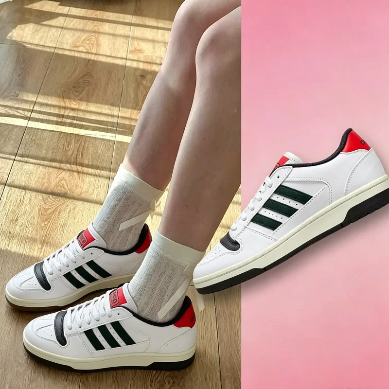Фото Новые кроссовки Adidas KK1283 в стиле ретро, белые, черные, красные, с цветовыми вставками, легкие, на резиновой подошве, для уличного скейтбординга №4