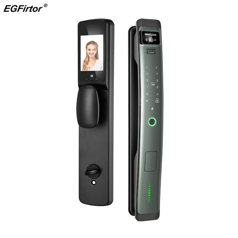 

Смарт-замок автоматический с удаленным визуальным наблюдением «кошачий глаз», распознаванием лица, видеодомофон, электронный домашний дверной замок со сканером отпечатков пальцев