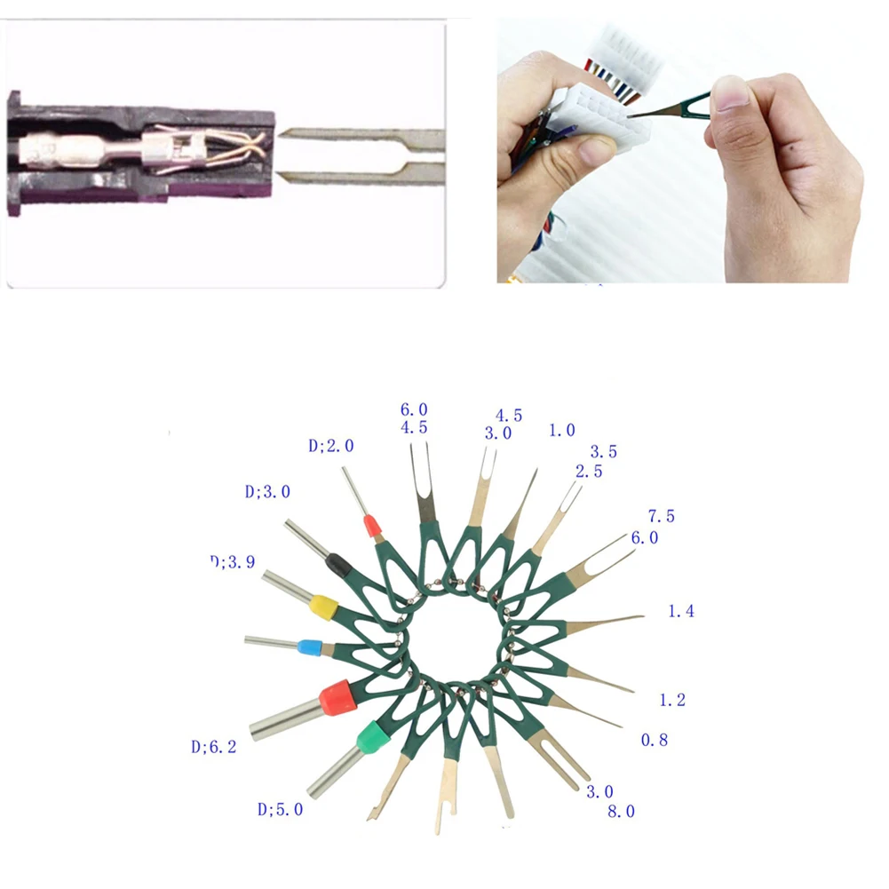 

1 SEt Removal Tool Practical To Use Terminal Pick Needle 18pcs/Set Removal Tool Aluminum Alloy Car Repair Tools