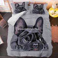 cartoon pug duvet cover set cute dog 3d comforter beding set 23pcs single twin queen king size bed linen bedding luxury