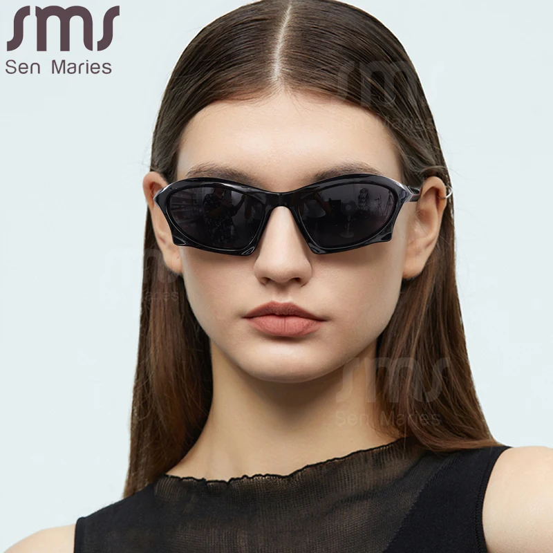 Y2k стимпанк спортивные солнцезащитные очки новые женские и мужские 2000's панк