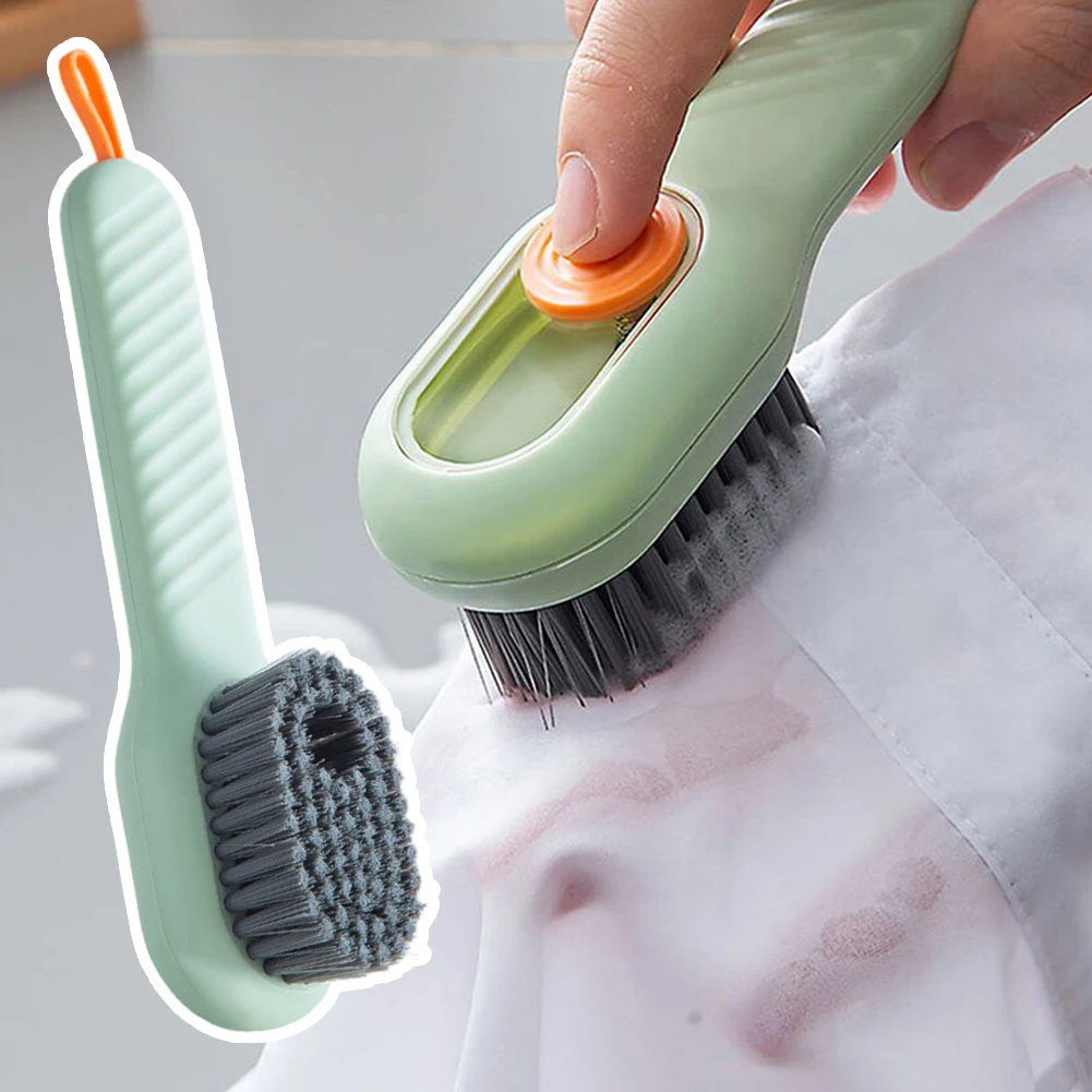 

Push-Type Cleaning Shoe Brush With Soft Bristle Space-Saving Storage Washing Tool For Shoes Boots