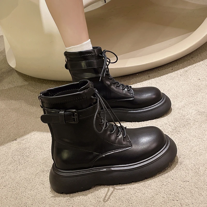 

Ботильоны женские с молнией и круглым носком, на среднем каблуке