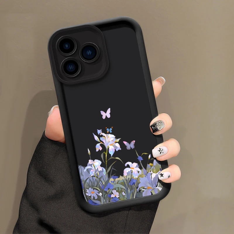 Фото Чехол для телефона Xiaomi Poco M8 Pro F8 Ultra M7 4G M6 Plus M5S M4 Pro C50 C40 C65 C61 C55 C51, противоударный чехол с цветочным узором и бабочками №4