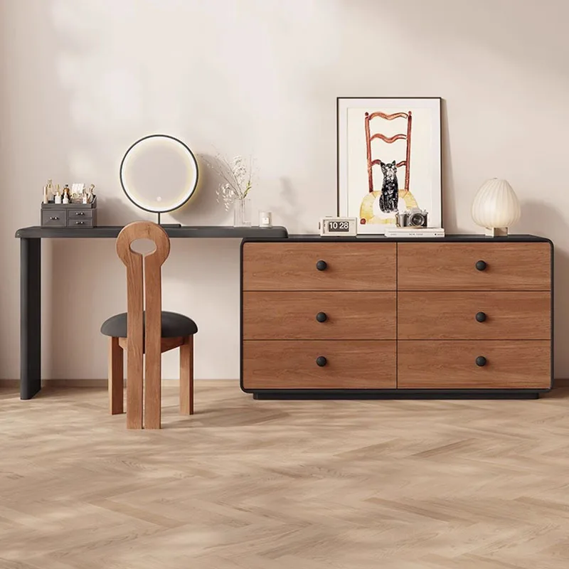 Ночные тумбочки Косметическое зеркало с подсветкой Скандинавский черный столик