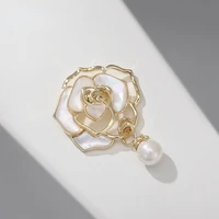 classic small suit pin ginkgo rose peony flower creative temperament brooch