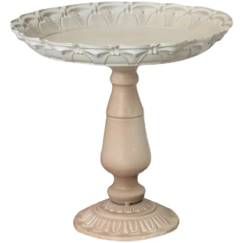 

retro vintage metal round pedestal cake stand