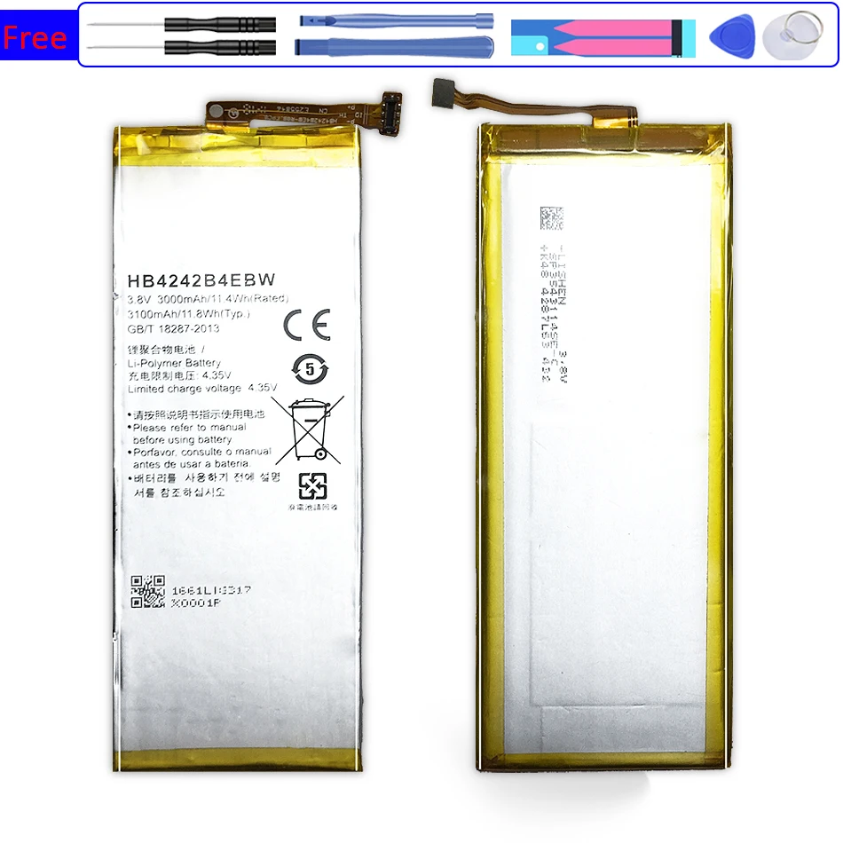 

HB4242B4EBW Replacement Battery For Huawei Honor 6 4X 7i H60-L01 H60-L02 H60-L11 H60-L04 for Honor 4X Che2-l11 Phone 3000mAh