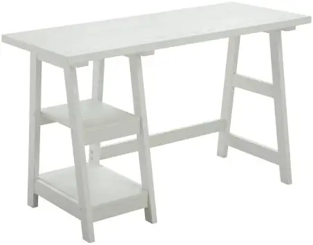 

Trestle Desk with Shelves, White