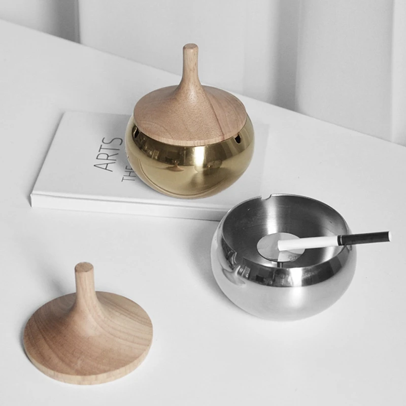 

Настольная пепельница из нержавеющей стали, держатель для сигар с крышкой