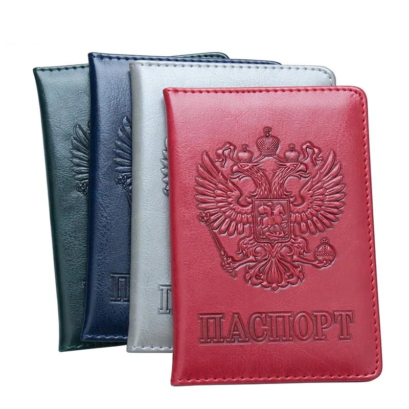

New High Quality Passport Cover for Men Women Travel Passport Case Russia Travel Document Cover SIM Passport Holders