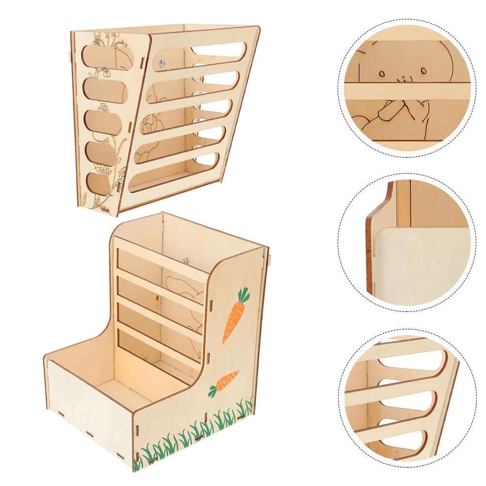 

Hay Feeder Rabbit Bunny Manger Holder Bowl Rack Dispenser Wooden Guinea Cage Wood Chinchilla Convenient Floor Bin Hamster