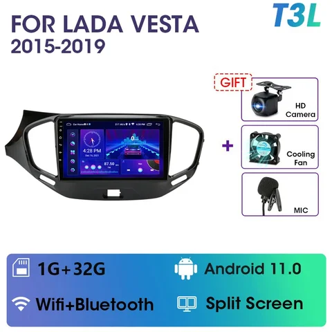 Автомагнитола JMCQ, Android 12, мультимедийный видеоплеер для LADA Vesta Cross Sport 2015-2019, 2 Din, навигация GPS, 4G, головное устройство Carplay