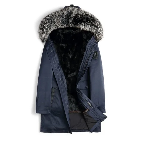 

2023 Warm Thick Mink Fur Liner Parka Men Autumn Winter Hooded Real Raccoon Fur Collar Jacket Male Abrigo Hombre Gxy1282