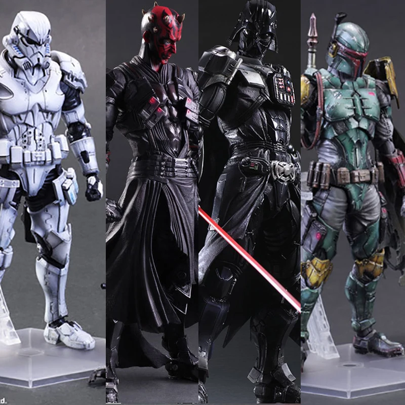

Marvel Star Wars Figure Play Arts Kai Boba Fett Darth Vader Stormtrooper Maul Movable Figure Model Toys Collection Christmas