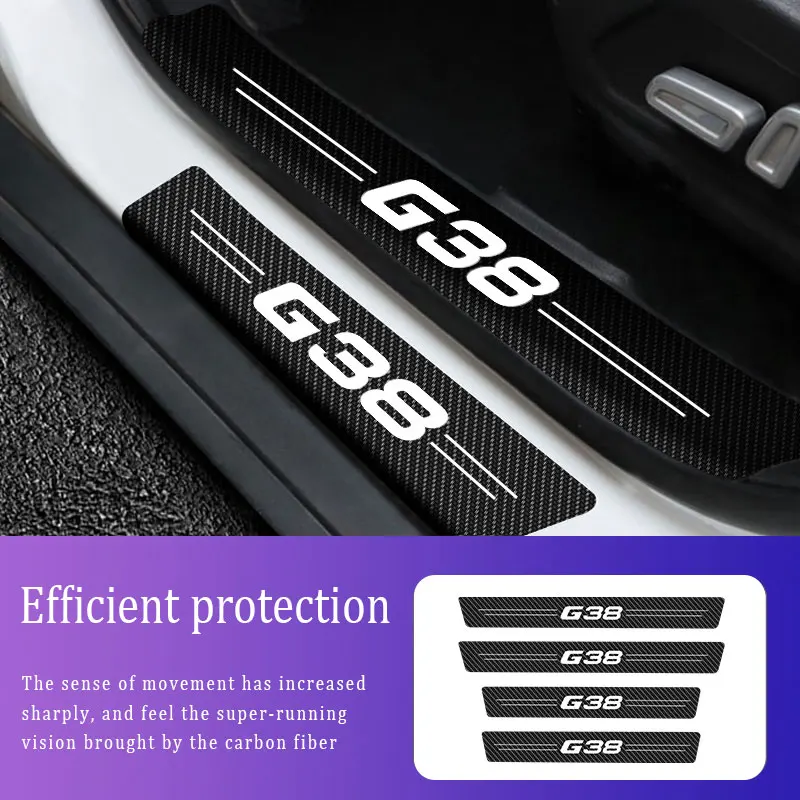 

4Pcs Car Stickers Threshold For BMW G38 5 Series Anti Scratch Door Sill Protector ​Protection Carbon Fiber Styling Accessories