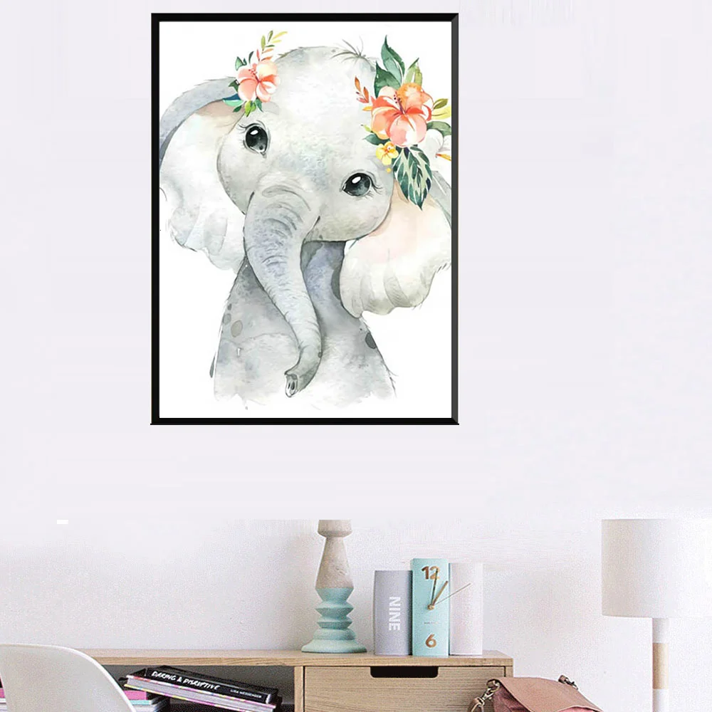 Animal Pattern DIY Diamond Painting Cat Rabbit Elephant Cartoon Girl Angel 5D Embroidery Mosaic Cross Stitch Home Decor |