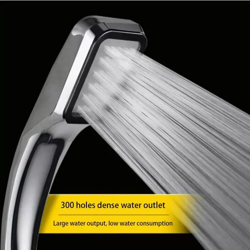 

300 Holes High Pressure Rainfall Shower Head Set Hose Bracket Water Saving Chrome Sprayer Nozzle Bathroom Accessories