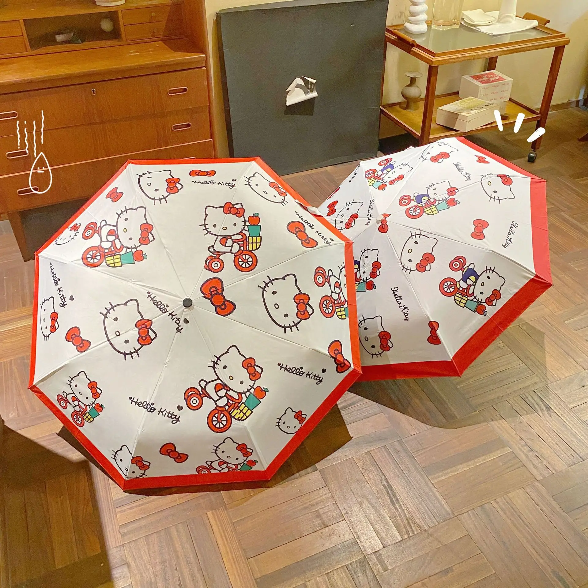 Зонт Автоматический складной с героями аниме Hello Kitty