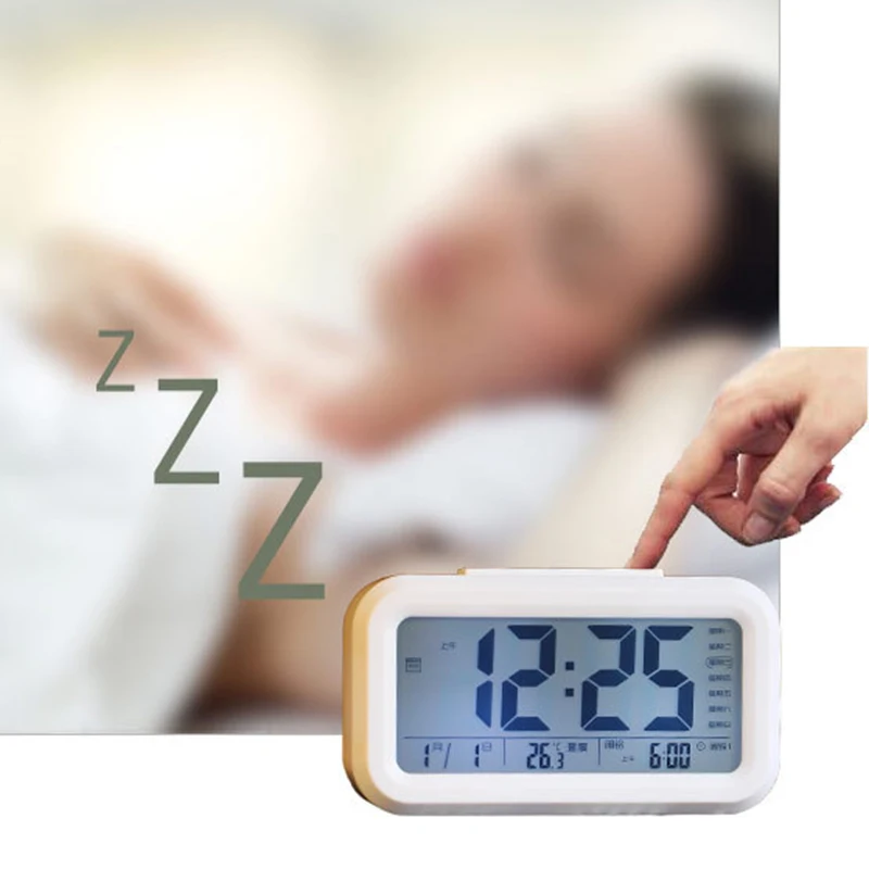 

LED Charging Voice Alarm Clock 3 Groups of Alarm Smart Clock USB Mute Electronic Alarm Clock Temperature Digital Alarm Clock