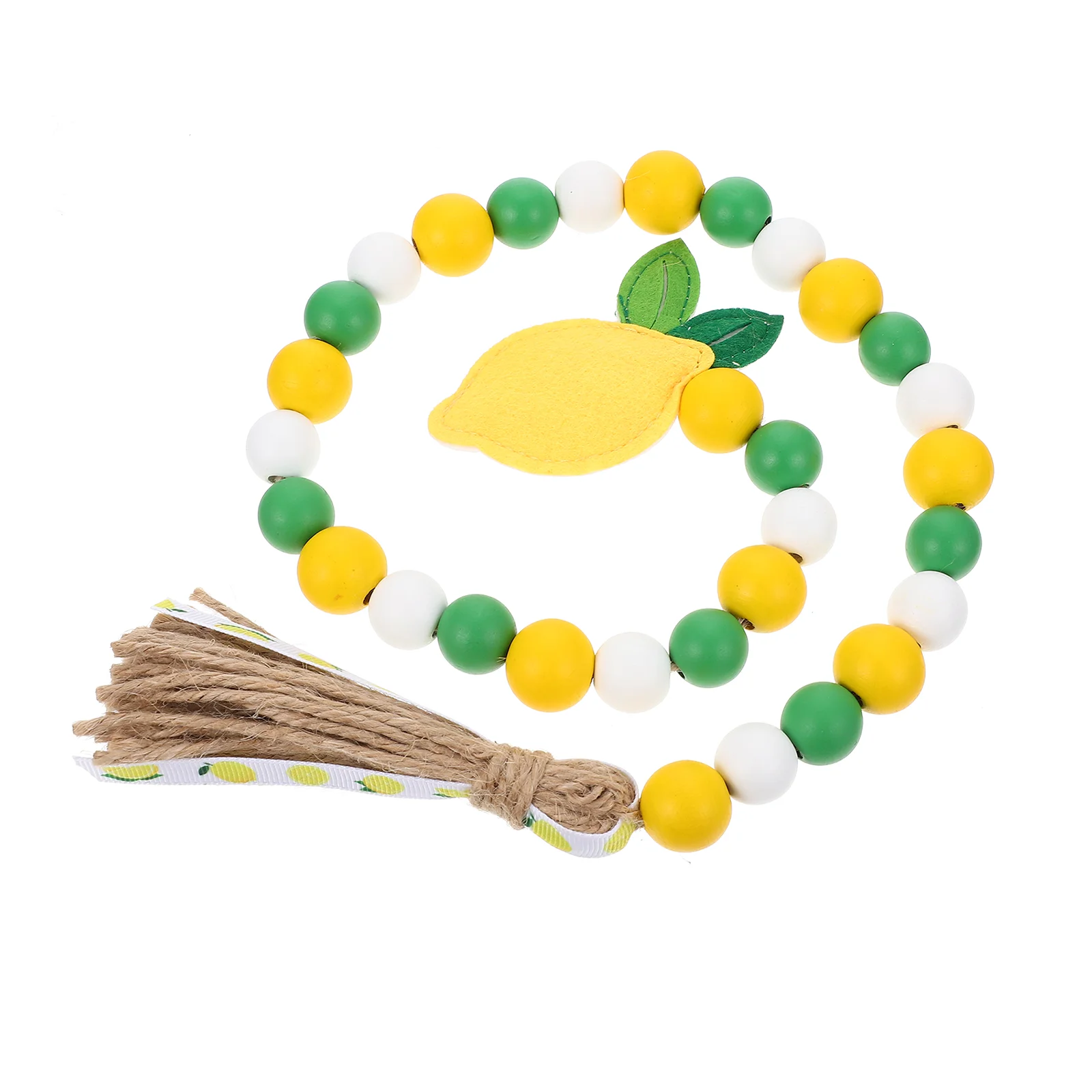 

Rustic Garland Beads Summer Decor Farmhouse Rustic Lemonade Bead Garland Lemon Tassel Bead Hanging Natural Beads