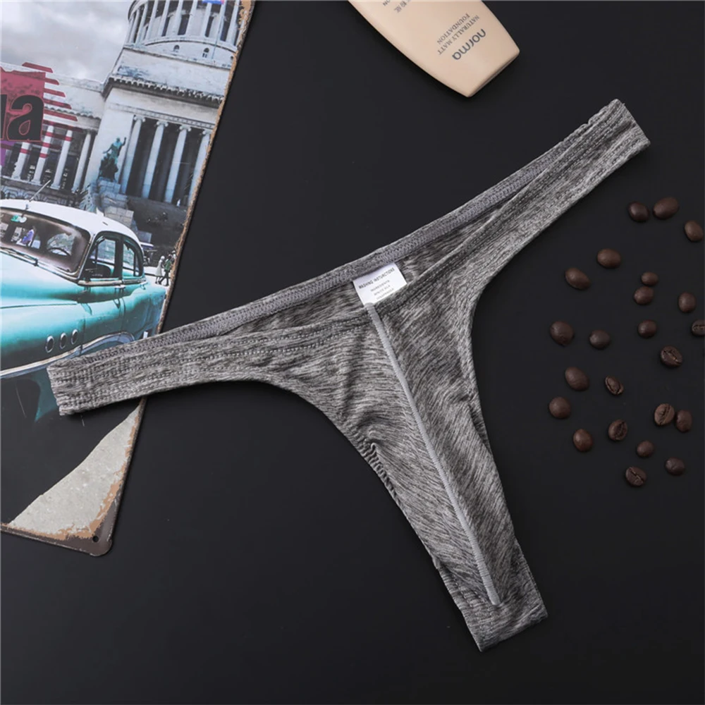

Man Pens Sleeve G-string Male Bugle Pouch Briefs Man Sexy Underwear Low-Rise T-back Thong Comfy Breathable Solid Panties