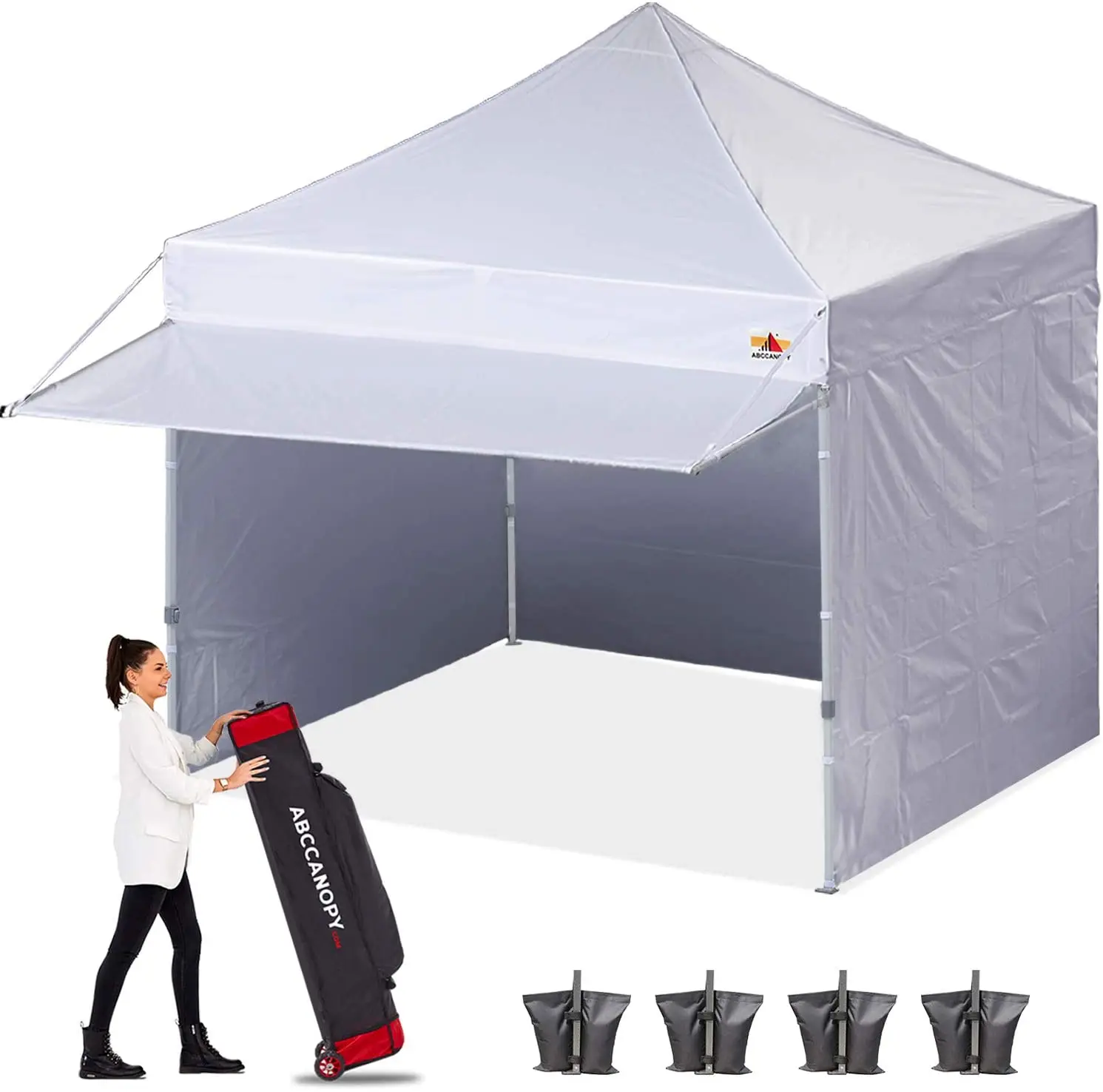 Pop Up Canopy Tent With Awning And Sidewalls 10x10 For Festival