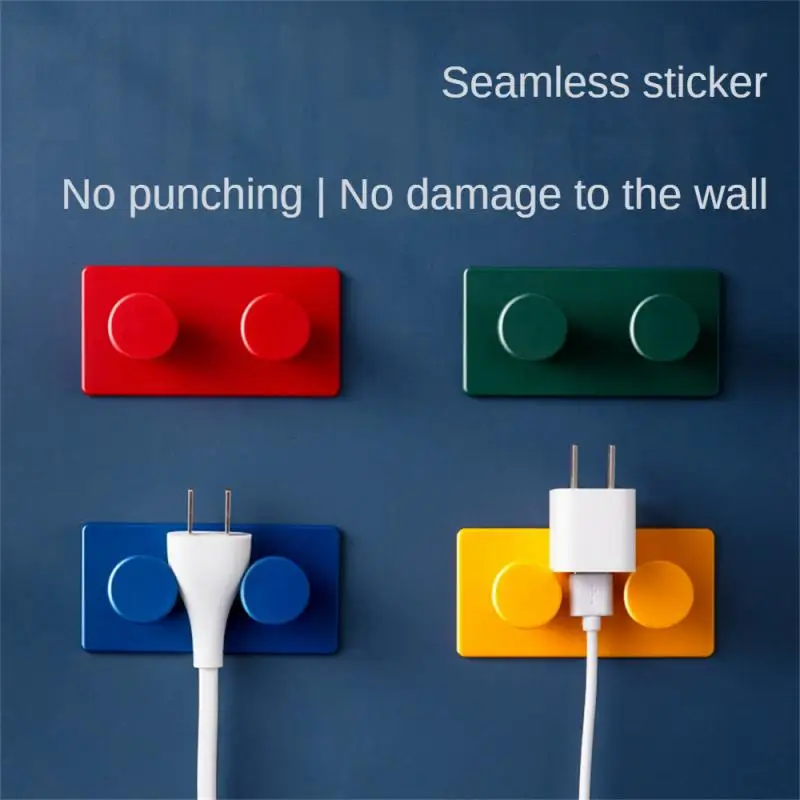 

4pcs Wall Storage Hook Punch-free Power Plug Socket Holder Kitchen Stealth Hook Wall Adhesive Hanger Bathroom