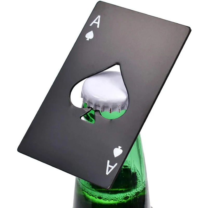 

1PCS Poker Card Beer Bottle Opener Portable Stainless Steel Corkscrew Kitchen Accessories Multipurpose Card Bottle Opener Tools