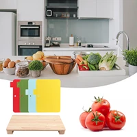 wood cutting board 4 color coded flexible cutting mats with food icons set non slip bpa free chopping board mats for kitchen