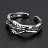 trendy silver color smooth irregular gold silver color ring geometric open finger ring for minimalist jewelry accessories gift