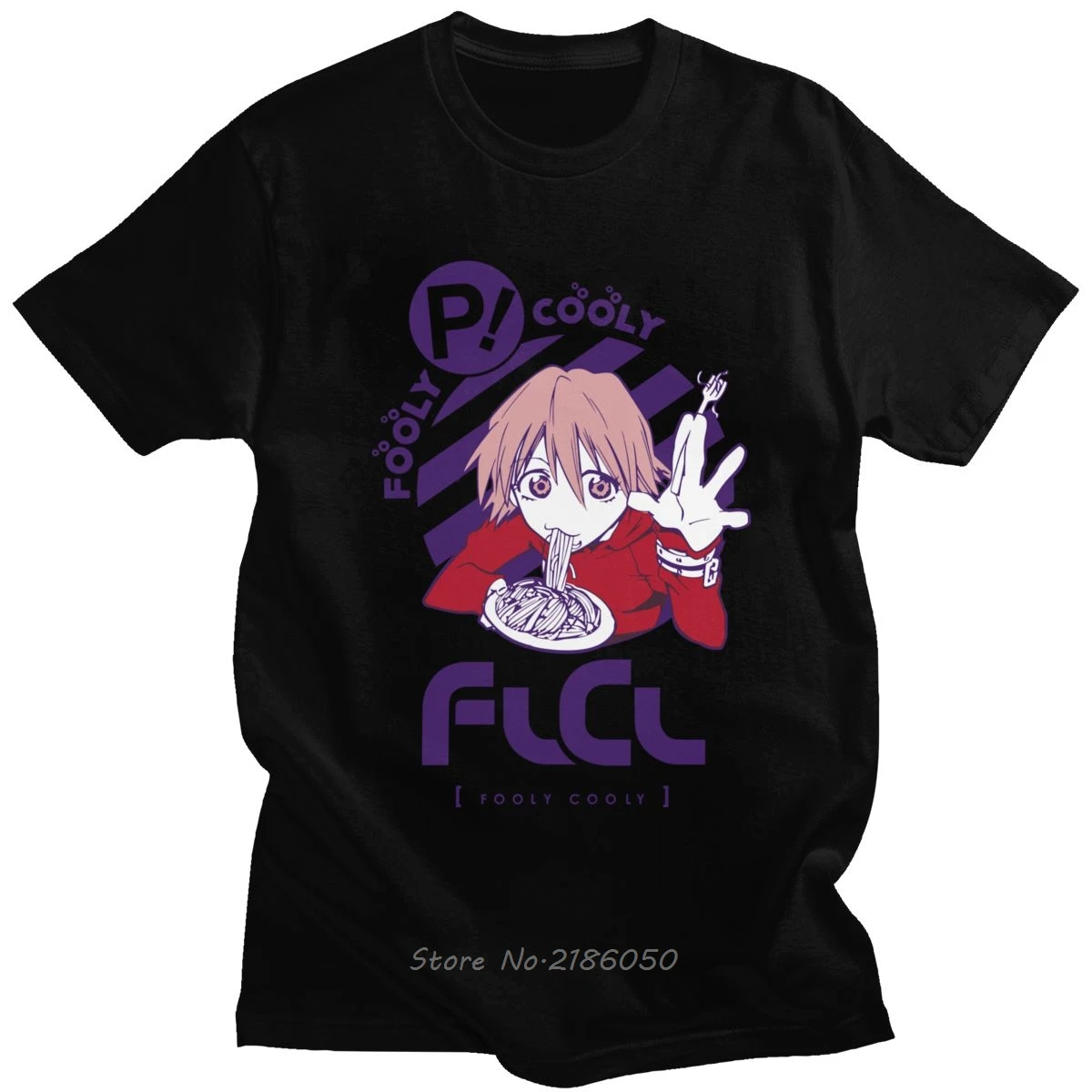 

Fashion Men T Shirts FLCL Haruko Haruhana Short Sleeve Soft Cotton T-shirt O-neck Print Fooly Cooly Manga Anime Tee Top Harajuku