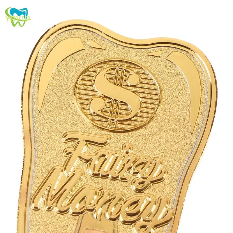 Монета в форме зуба подарок Детский медальон позолоченная памятная монета