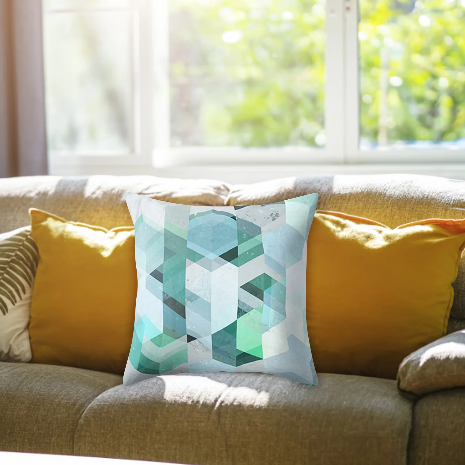 

Геометрический креативный узор, домашний чехол для дивана, декоративный чехол для подушки, чехол для подушки, Белый Шелковый чехол для поду...