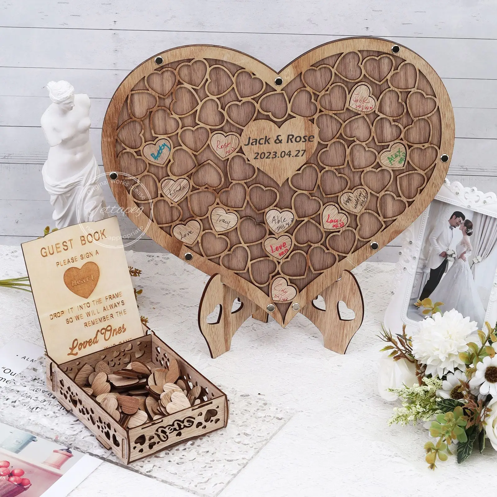 

Свадебная Гостевая книга, альтернатива, Свадебный декор, сердце, головоломка, деревянная подставка, подпись, благословение, доска, свадебные принадлежности
